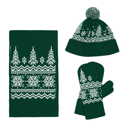 Шарф Elnik, зеленый с молочно-белым фото 2 Шарф Elnik, зеленый с молочно-белым фото 2