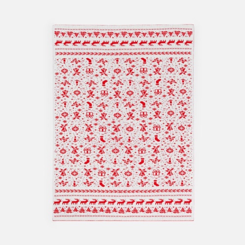 Плед Holidale, красный с молочным фото 4 Плед Holidale, красный с молочным фото 4