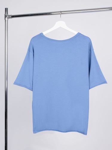 Футболка оверсайз унисекс Vozduh, синяя фото 2