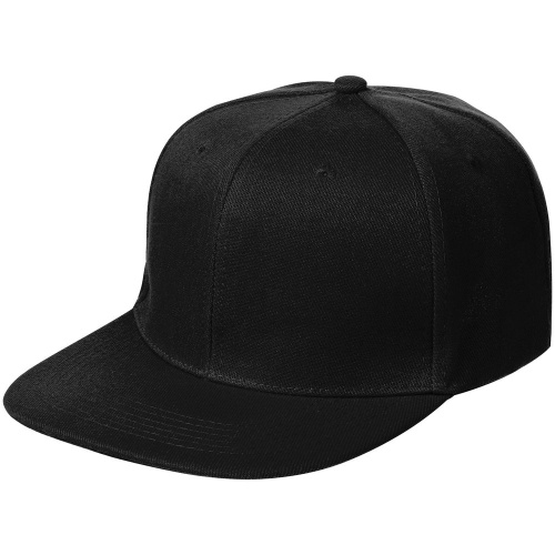 Бейсболка Snapback с прямым козырьком, черная фото 2