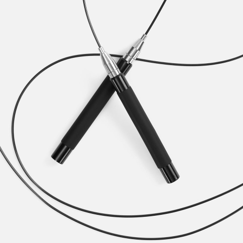 Скоростная скакалка Profi Comfi, черная фото 3