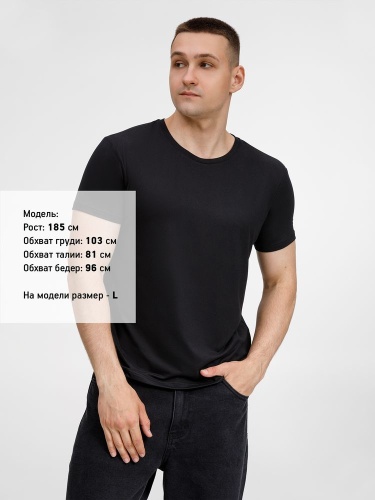 Футболка унисекс Senti, черная фото 5