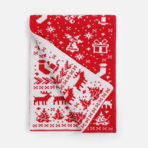 Шарф Holidale, красный с молочным фото 2 Шарф Holidale, красный с молочным фото 2