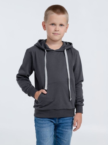 Толстовка с капюшоном детская Kirenga Kids, темно-серая (графит) фото 7
