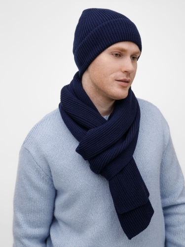 Шарф Nobilis Mono, темно-синий фото 3 Шарф Nobilis Mono, темно-синий фото 3