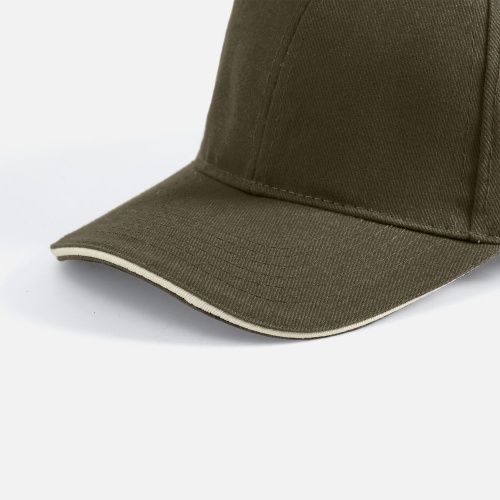 Бейсболка Buffalo, хаки с бежевым фото 3