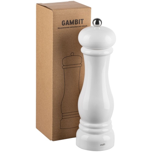 Механическая мельница для специй Gambit, белая фото 3 Механическая мельница для специй Gambit, белая фото 3