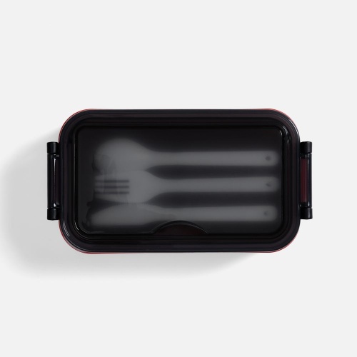Ланчбокс Pranzo, красный с черным фото 4