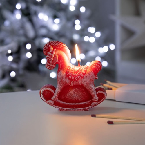 Свеча фигурная «Лошадка-качалка», красная фото 3 Свеча фигурная «Лошадка-качалка», красная фото 3