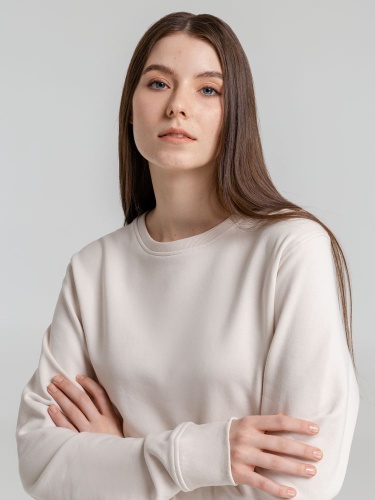 Свитшот унисекс BNC Inspire (Organic), молочно-белый фото 13