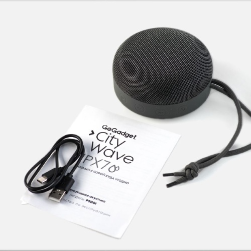 Водонепроницаемая колонка CityWave, черная (графит) фото 2 Водонепроницаемая колонка CityWave, черная (графит) фото 2