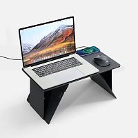 Складной стол для ноутбука с беспроводной зарядкой Kickstand Table, серый