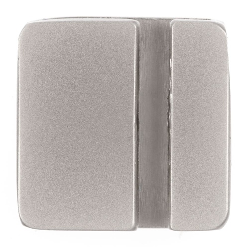 Квадратный шильдик на резинку Epoxi, матовый серебристый фото 2