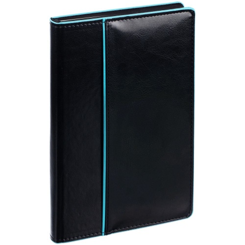 Ежедневник Alanis, недатированный, черный с голубым фото 2 Ежедневник Alanis, недатированный, черный с голубым фото 2