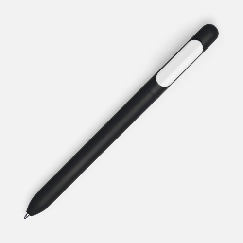 Ручка шариковая Swiper Soft Touch, черная с белым фото 3