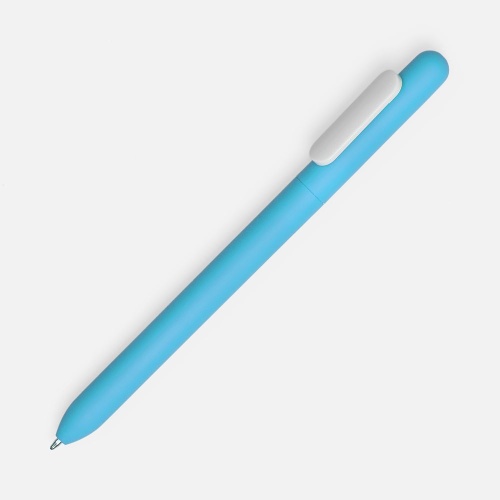 Ручка шариковая Swiper Soft Touch, голубая с белым фото 2
