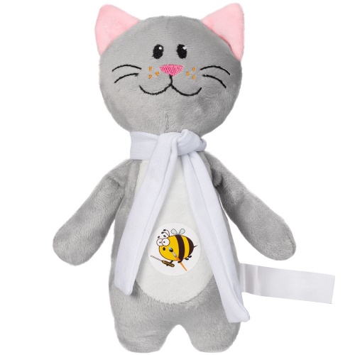 Мягкая игрушка Beastie Toys, котик с белым шарфом фото 8