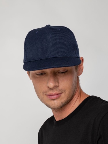 Бейсболка Snapback с прямым козырьком, темно-синяя фото 8