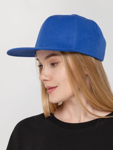 Бейсболка Snapback с прямым козырьком, ярко-синяя фото 6