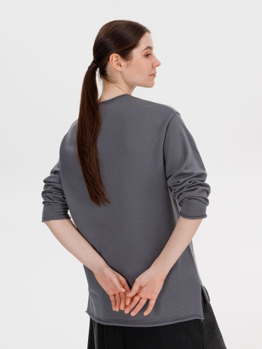 Лонгслив унисекс Siluetti Fuori, серый фото 4