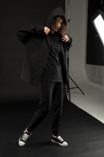 Толстовка унисекс H3, черная фото 2