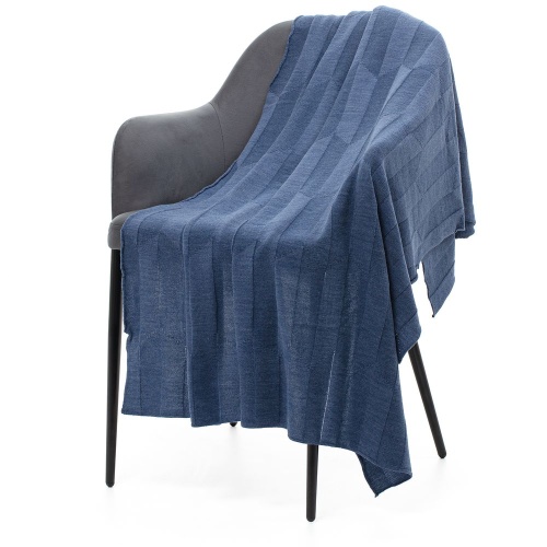 Плед Rombus, синий меланж (джинс) фото 2