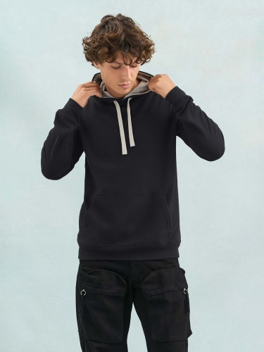 Худи унисекс Cameron, черное с серым меланжем фото 5