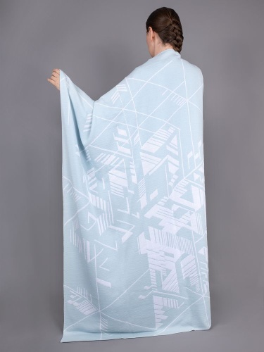 Плед Winterflake, бело-голубой с люрексом Плед Winterflake, бело-голубой с люрексом