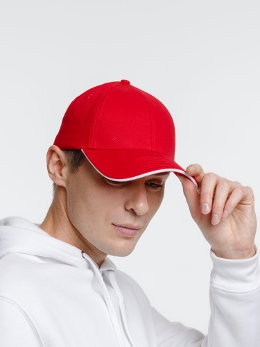 Бейсболка Spiker, красная с белым фото 3 Бейсболка Spiker, красная с белым фото 3
