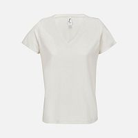 Футболка женская Regent Women с V-образным вырезом, молочно-белая