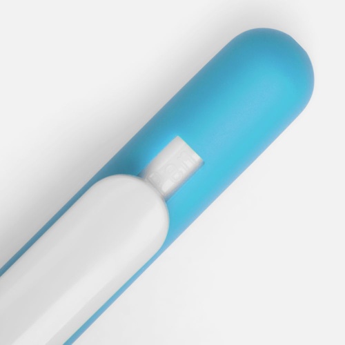 Ручка шариковая Swiper Soft Touch, голубая с белым фото 4