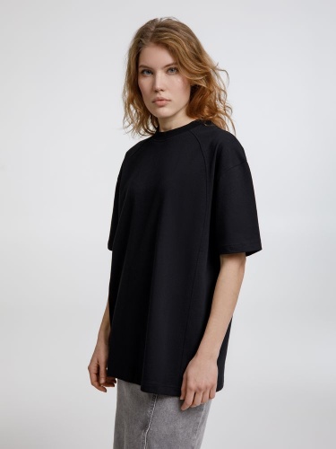 Футболка оверсайз унисекс Sideline, черная фото 3