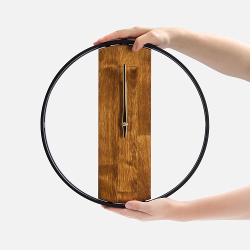 Часы Woodix, черные с коричневым фото 3 Часы Woodix, черные с коричневым фото 3