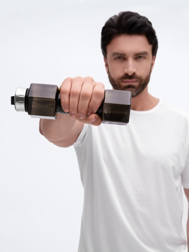 Бутылка для воды Hantelis, черная фото 6