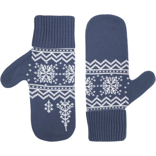 Варежки Elnik, серые с молочно-белым фото 3