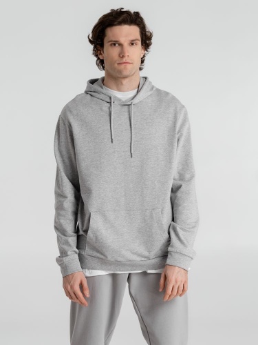 Толстовка с капюшоном унисекс Hoodie, серый меланж фото 7