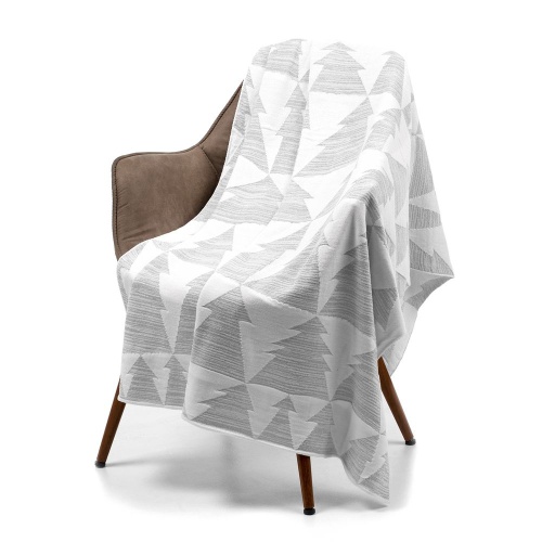 Плед «Танцующий лес», белый с серебром фото 2