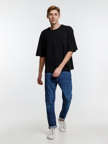 Футболка оверсайз унисекс Base Space, черная фото 3 Футболка оверсайз унисекс Base Space, черная фото 3