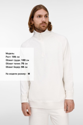 Толстовка унисекс S3, молочно-белая фото 3 Толстовка унисекс S3, молочно-белая фото 3