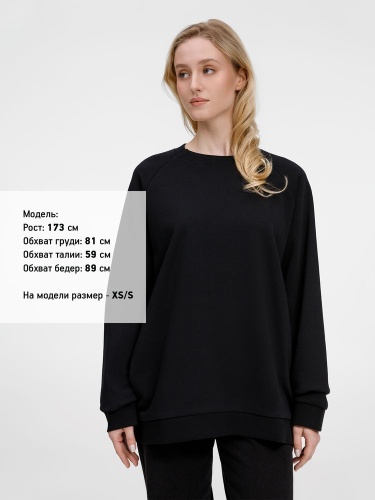 Свитшот унисекс Avenu, черный фото 3