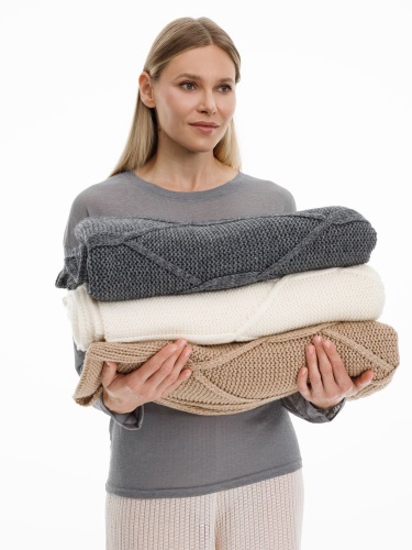 Плед Curve Verve, бежевый меланж фото 5