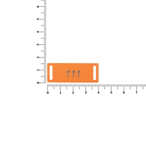 Шильдик металлический Kova, оранжевый неон фото 2