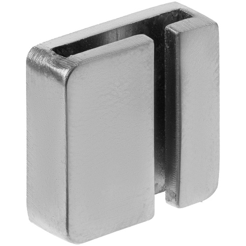 Квадратный шильдик на резинку Epoxi, матовый серебристый фото 3