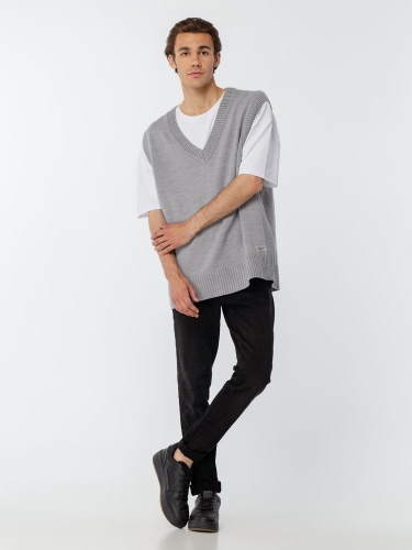 Жилет оверсайз унисекс Tad, светло-серый фото 4