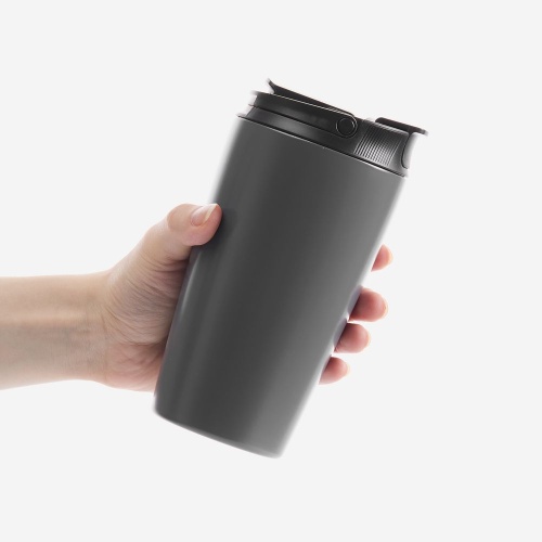 Термостакан с двумя поильниками Duetta, серый фото 2 Термостакан с двумя поильниками Duetta, серый фото 2