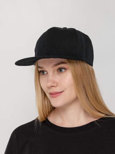 Бейсболка Snapback с прямым козырьком, черная фото 7