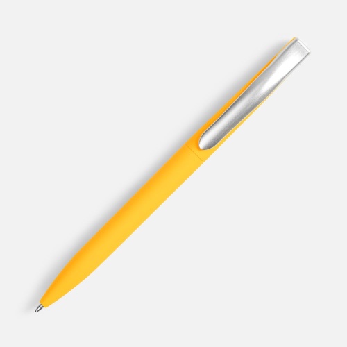 Ручка шариковая Pin Soft Touch, желтая фото 3
