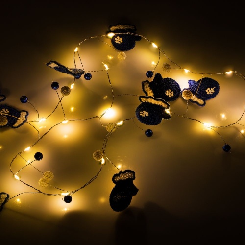 Гирлянда Merry Mittens, синяя фото 2 Гирлянда Merry Mittens, синяя фото 2