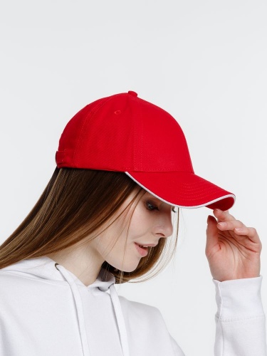 Бейсболка Spiker, красная с белым фото 4 Бейсболка Spiker, красная с белым фото 4