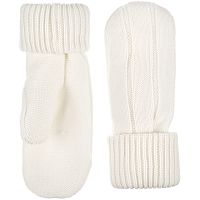 Варежки Knit Beat, белые (молочные)